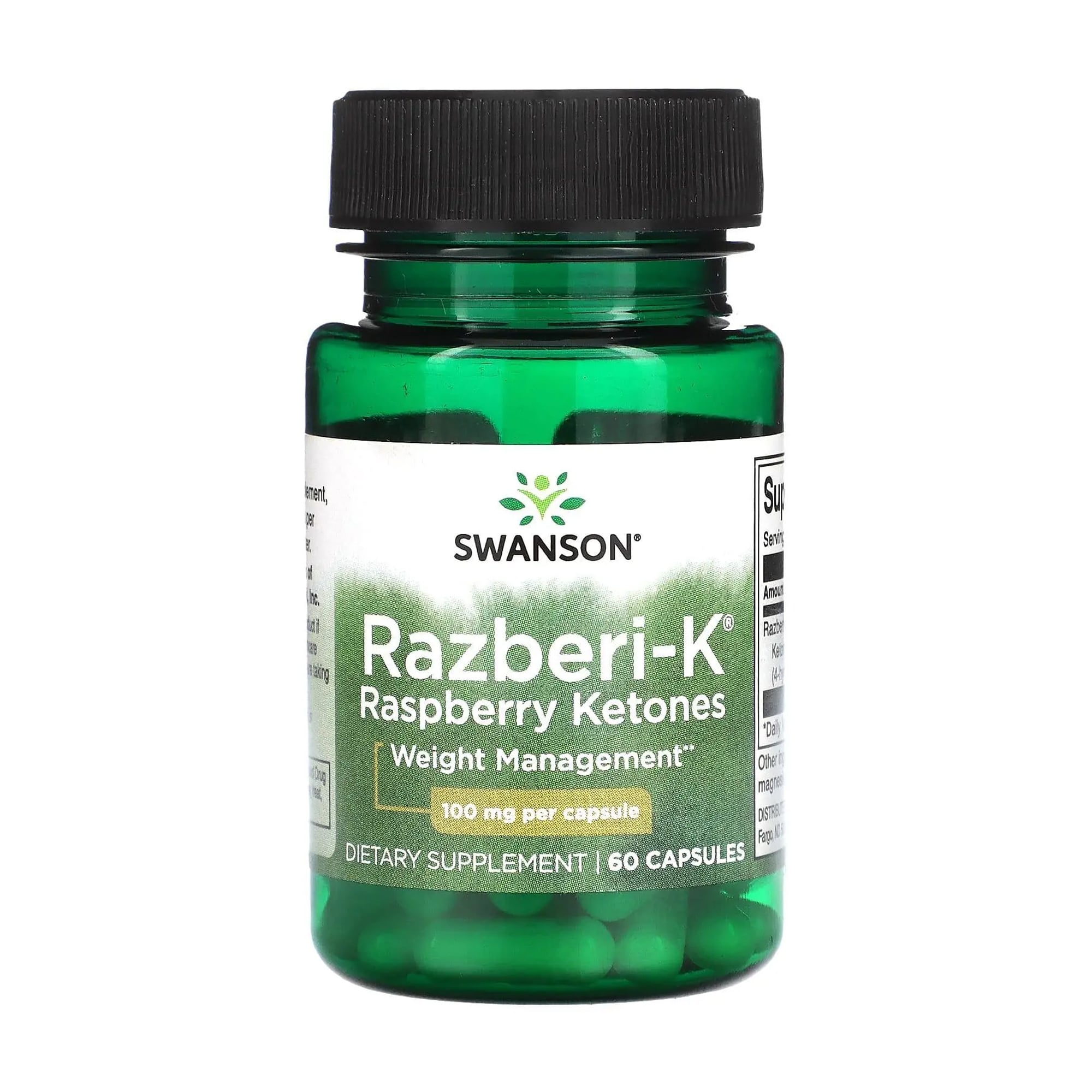 Підтримка ваги Swanson Razberi-K Raspberry Ketones 100 мг, 60 капсул